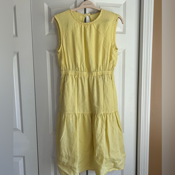 EVERLANE THE LINEN BACKLESS DRESS LIGHT YELLOW-6 - Picture 1 of 4